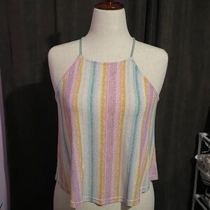 Pastel Striped Halter Camisole